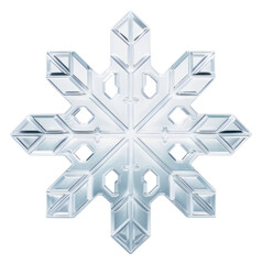 Poster - PNG 3d transparent glass render of snowflake white freezing outdoors.