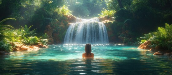 Wall Mural - Serene Waterfall Oasis