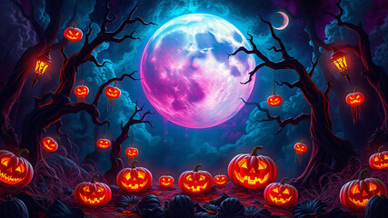 halloween background with pumpkin