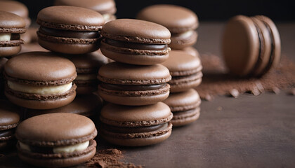 Sticker - closeup of chocolate macaroons