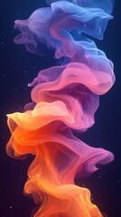 Wall Mural - Abstract swirling colorful smoke on a dark background.