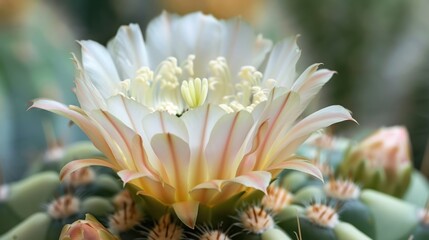 Wall Mural - Close-up of a blooming cactus flower