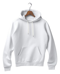 Wall Mural - PNG  Basic white hoodie mockup sweatshirt coathanger outerwear.