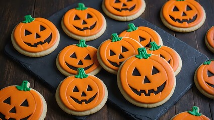 Wall Mural - jack-o-lantern decorated halloween sugar cookies