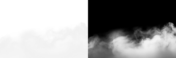 Wall Mural - png white smoke against black background