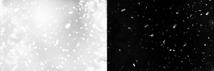 Poster - PNG Snowflakes falling against dark background