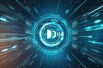 Poster - Futuristic Digital Background for Technology, Data, Audio, and Graphics