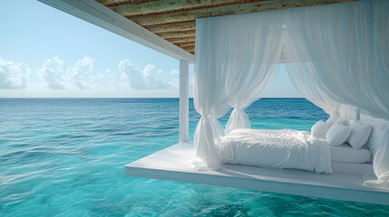 Wall Mural - honeymoon, cabana, bedroom, white, 
Spectacular view, resort,luxury, deluxe, 