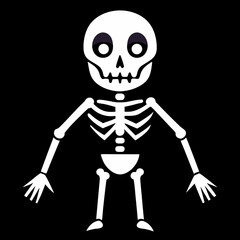 Poster - Halloween skeleton ghost cartoon character vector illustration