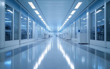 Poster - High-Tech Electronics Assembly Plant with Automated Circuit Board Production in Pristine Environment