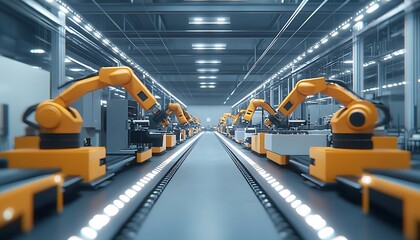 Poster - State-of-the-Art Automotive Parts Factory with Robotic Assembly and Precision Machinery