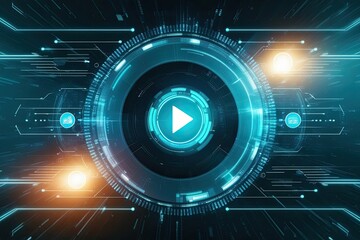 Poster - Futuristic Digital Background for Tech, Data, Audio, and Graphics