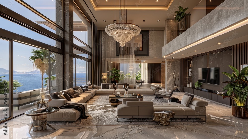 Luxury Penthouse Apartment With Ocean Views And High Ceilings And Large Windows preview