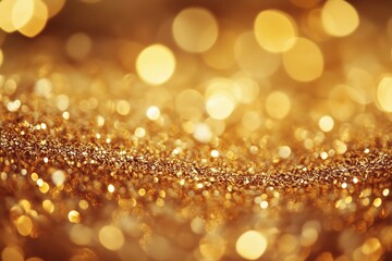 Poster - Glittering golden particles create a dazzling effect, reflecting light in a vibrant display during an evening celebration