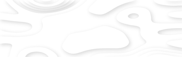 Poster - Vector abstract white paper cut banner. Geometric layered curve line white vector background. White waves decorative papercut design.