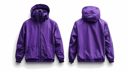 Wall Mural - purple winter jacket isolated at white background