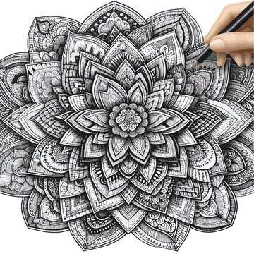 Beautiful Mandala Coloring Page Vector