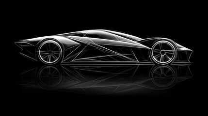 Poster - futuristic car design with a focus on modern automotive aesthetics