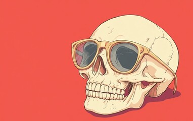 Skull with Glasses Wearing decorative glasses