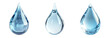 © vectorizer88 - Three water droplets with crystal clear transparency isolated on transparent background