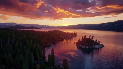 Canvas Print - Sunset Over Lake Tahoe