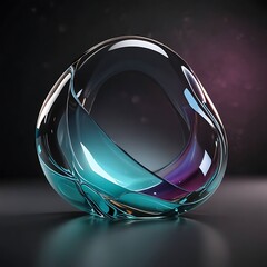 Abstract glass shape, 3d render