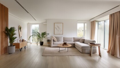 simple living room with clean lines and neutral color