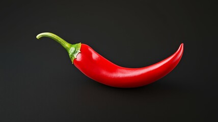 Wall Mural - A red pepper is shown on a black background