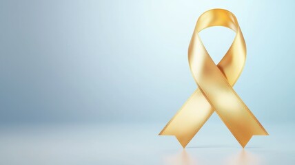 Canvas Print - A gold ribbon with a blue background