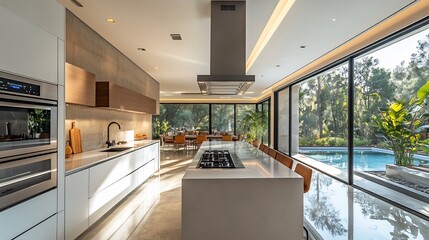 Canvas Print - modern kitchen sleek appliances clean lines and a minimalist design