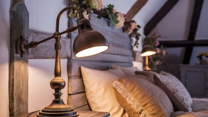 Wall Mural - fashioned lamp on the table