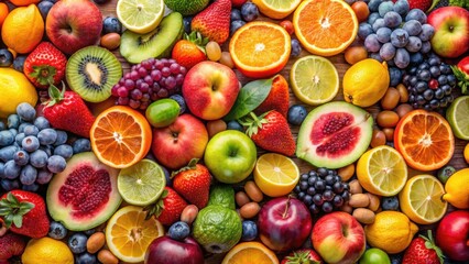 Vibrant background of assorted fresh fruits , fruits, colorful, background, healthy, nutrition, fresh, juicy, organic, tropical