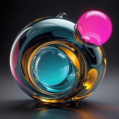 Abstract glass shape, 3d render