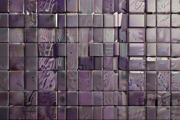 Wall Mural - Pale purple mosaic tiles textured background Generative AI