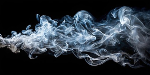 Wall Mural - Smoke shape isolated on black background with title element and underline, smoke, shape, isolated, black, background