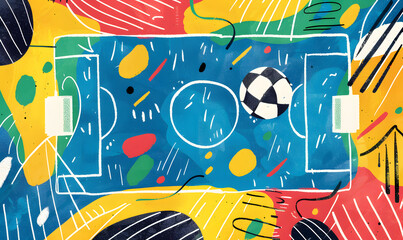 Sticker - football-themed graphic and photo for advertising