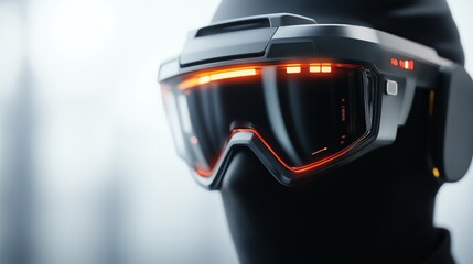 innovative smart goggles featuring a sleek design and futuristic technology displayed against a blur