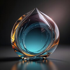 Abstract glass shape, 3d render