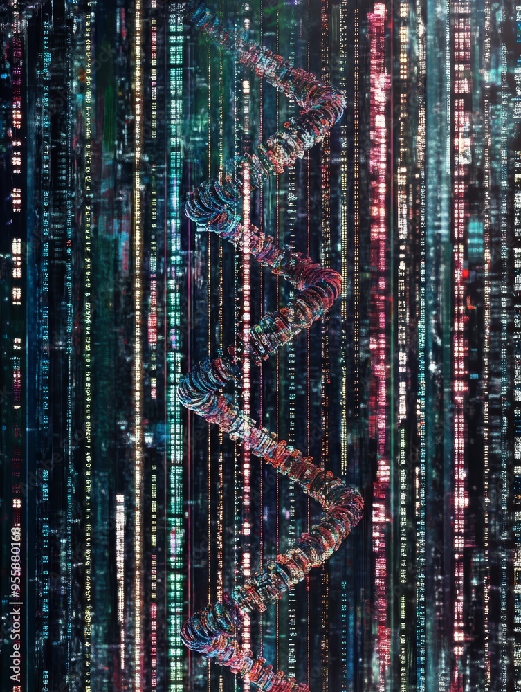 Coding Dna Picture A digital representation of genetic code sequencing, with the DNA ...