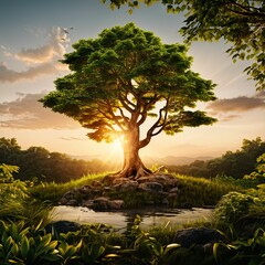 tree in the sunset