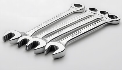 Closeup of Three Chrome Wrenches - Photo