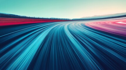Poster - Abstract Blurred View of a Race Track