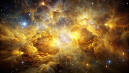 Wall Mural - Golden Nebula Space Clouds