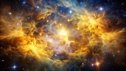 Wall Mural - Golden Nebula Space Clouds