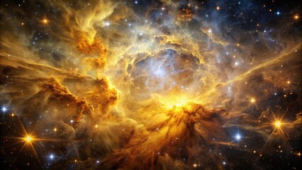 Wall Mural - Golden Nebula Space Clouds