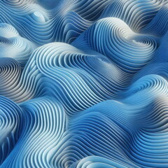 Poster - three dimensional render of blue wavy pattern, background, banner, card, poster, template, elegant