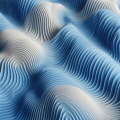 Poster - three dimensional render of blue wavy pattern, background, banner, card, poster, template, elegant