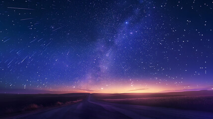 Wall Mural - comet trails streaking across a twilight sky