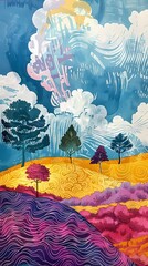 Wall Mural - fantasy starry sky abstract illustration poster background