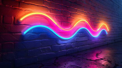 Wall Mural - Glowing neon sign with an abstract design, symbolizing modern nightlife
